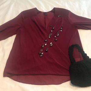 Burgundy blouse